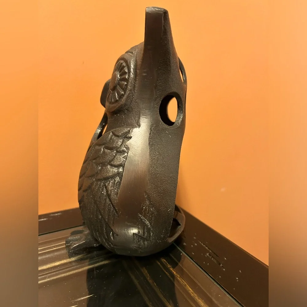 Vintage Cast-Iron Owl Lantern Candle Holder - Picture 4 of 6